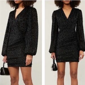 Maje Reine Burnout Long Sleeve Dress